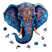 Puzzle drewniane - Słoń, rozmiar A3, L, największe