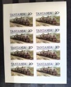 Zestaw znaczków -  Kolej - Pociągi - Tanzania