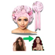 CZEPEK DO SPANIA NA WŁOSY SATYNA + JEDWAB DLA KOBIETY W KWIATY RÓŻOWA