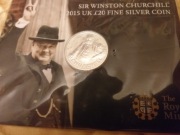 Moneta srebrna 20 funtów 2015 Winston Churchill UK