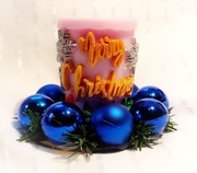 Mini Stroik Granatowy Świeca sojowa Dekoracja Prezent Boże Narodzenie