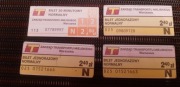4 dawne bilety ZTM Warszawa 