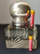 Duży kałamarz gabinetowy kryształ srebro Szwecja 1907 r.