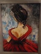 Kobieta w czerwieni - obraz akrylowy 80x60