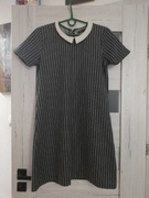 Sukienka w paski z białym kołnierzykiem Cropp M 