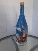 Butelka handmade Decoupage 1.5L Mikołaj