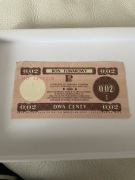 Unikat Bon towarowy 2 centy Pekao 1979 Seria HO