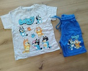 Komplet lato chłopięcy bluzka krótki rękaw spodenki Bluey i Bingo   110