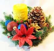 Świeca z tłoczonym Mikołajem Stroik Dekoracja na stół