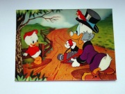 Pocztówka 3D stara - DISNEY - Kaczor Donald i siostrzeniec