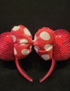 Opaska Minnie Mouse Disney uszy z cekinami i dużym bow 3D