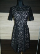 Oasis elegancka sukienka gipiura roz 38