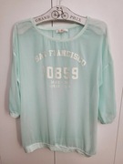 Miętowa bluzka napisy 40/L