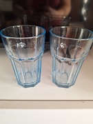 dwie szklanki ikea przezroczysto niebieskie