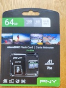 Karta pamięci PNY PRO Elite microSDXC 64GB 10060 MBs U3 V30 A1 