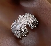 Pierścionek z cyrkoniami otwarty regulowany + pudełko