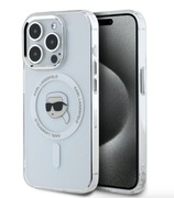 Etui Karl Lagerfeld  Metal Karl Head MagSafe do iPhone 15 Pro Max biały