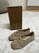 Zara plecione baleriny modne ecru nude okazja 31