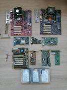 3x płyta główna+procesor+RAM+grafika+dysk ATA 