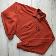 Krótka pomarańczowa bluza z kołnierzykiem crop top polo bershka S