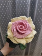 Róża kwiat wykonany szydełkiem wys. ok. 33 cm