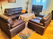 Komplet wypoczynkowy skórzany 3+2+1