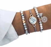 Bransoletki damskie 22cm 4 sztuki 