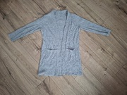 Szara narzutka, kardigan damski, rozmiar M