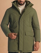 Długa parka męska na zimę z kapturem