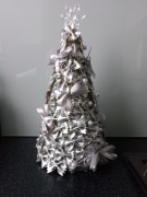 Choinka z makaronu srebrna 