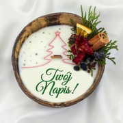 Świeca w Kokosie  / Święta / Twój napis 