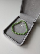 Bransoletka handmade z zielonych i złotych koralików