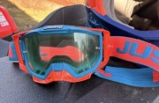 kask Just1 J18 Vertigo Blue-White-Fluo Orange Matt wraz z goglami