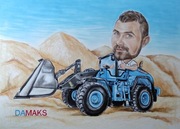 Karykatura, portret, prezent rodzina  a3 3os kolor