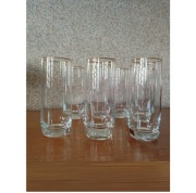 literatki szklanki złocone grube złocone prl vintage retro