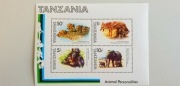 FAUNA zwierzeta dzikie  tanzania komplet blok 