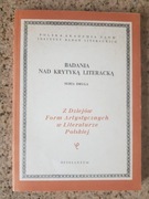 Badania nad krytyką literacką. Seria druga