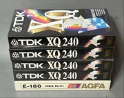 Zestaw 5x Kaseta VHS NOWE W FOLII - TDK XQ 240 & AGFA HGX Hi-Fi + gratis