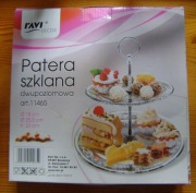 Patera szklana dwupoziomowa Ravi decor - nowa, nieużywana