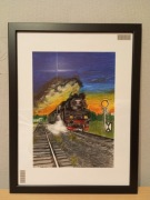 Obraz "Lokomotywa parowa OL49" pastele olejne A4 