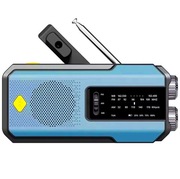 Radio alarmowe pogodowe 3 tryby ładowania USB-C Power Bank Latarka 3w1