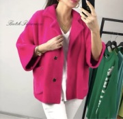 KURTKA ALPAKA ŻAKIET RÓŻ RÓŻOWA PINK LXC WEŁNA ZIMOWA PIĘKNA CIEPŁA