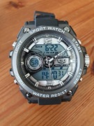 Zegarek męski Lige sportowy analogowo-cyfrowy duży z iluminatorem 3 kolory