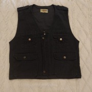 Kamizelka męska / unisex – czarna – liczne kieszenie – Gr. L/XL