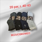 20 par skarpety męskie zdrowotne, bezuciskowe, 100% bawełna  r. 40-43 JST