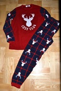 91^ świąteczna piżama z polaru Reniferki  S 12/13 Lat_158 cm