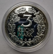 Srebrna replika monety 3 marki z 1933 Niemcy - rok wybicia 2013
