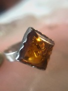 Pierscionek srebrny z bursztynem baltyckim srebro 925