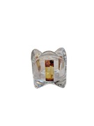 Świecznik zdobiony naturalnym bursztynem