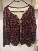Bluzka welurowa panterka 44 xxl
